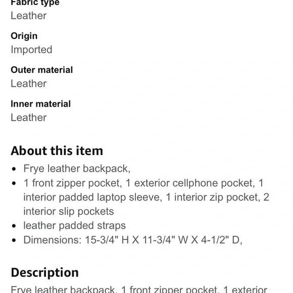 FRYE LEATHER BACKPACK!!! - Picture 16 of 16